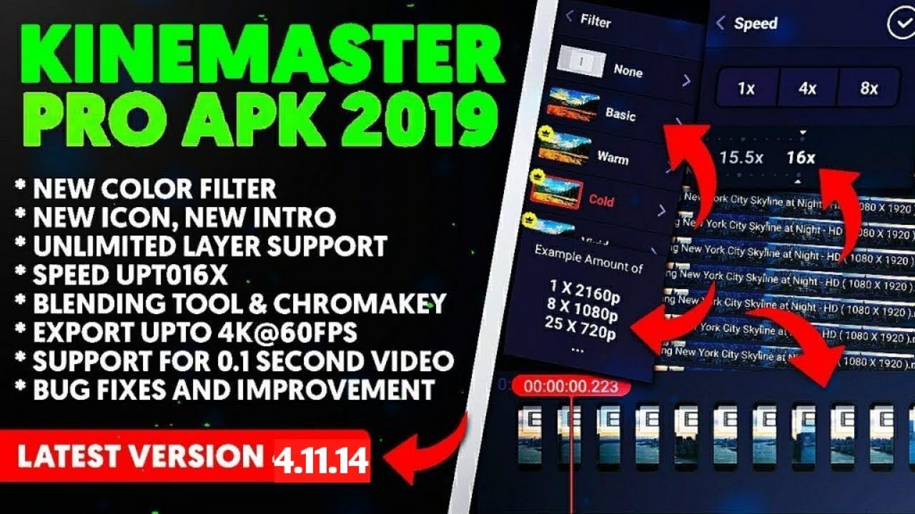KINEMASTER 2019. Kine Master Pro версия Full. Supported speed