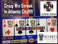 CRAZY Win Streak at Resorts Atlantic City - YouTube