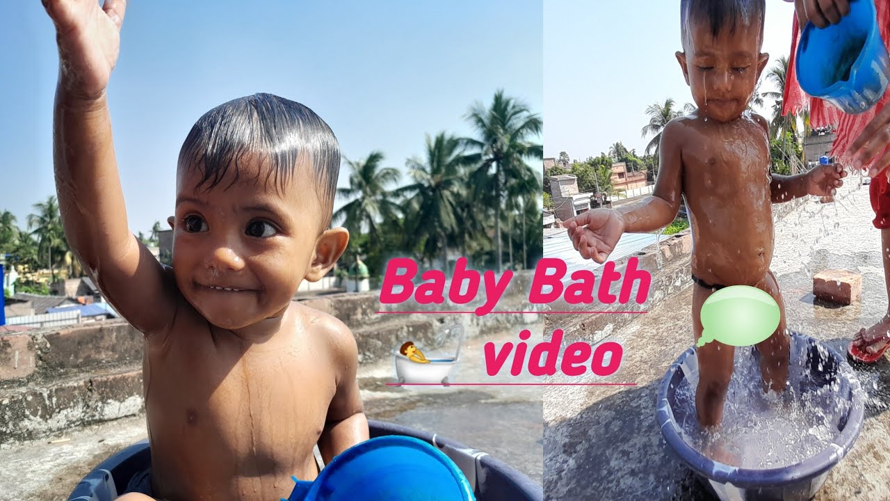 Indian Traditional Baby Bath 🛀 ... 1year Baby bath video #viral - YouTube