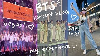 BTS concert experience 2022: PTD ON STAGE in las vegas day 1 & 2 BTS vlog :D (SECTION 100s)