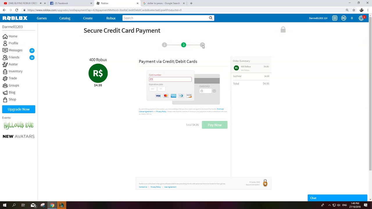 How To Buy Robux In Roblox Using Credit Card Tagalog Youtube - roblox credit card payment