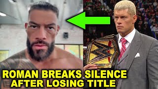 Famous Roman Reigns Breaks Silence After Losing Title to Cody Rhodes at WWE WrestleMania 40 & Did He Retire Wealth