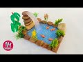 Fish in waterfall from hot glue gun and clay || Showpiece for home decoration.