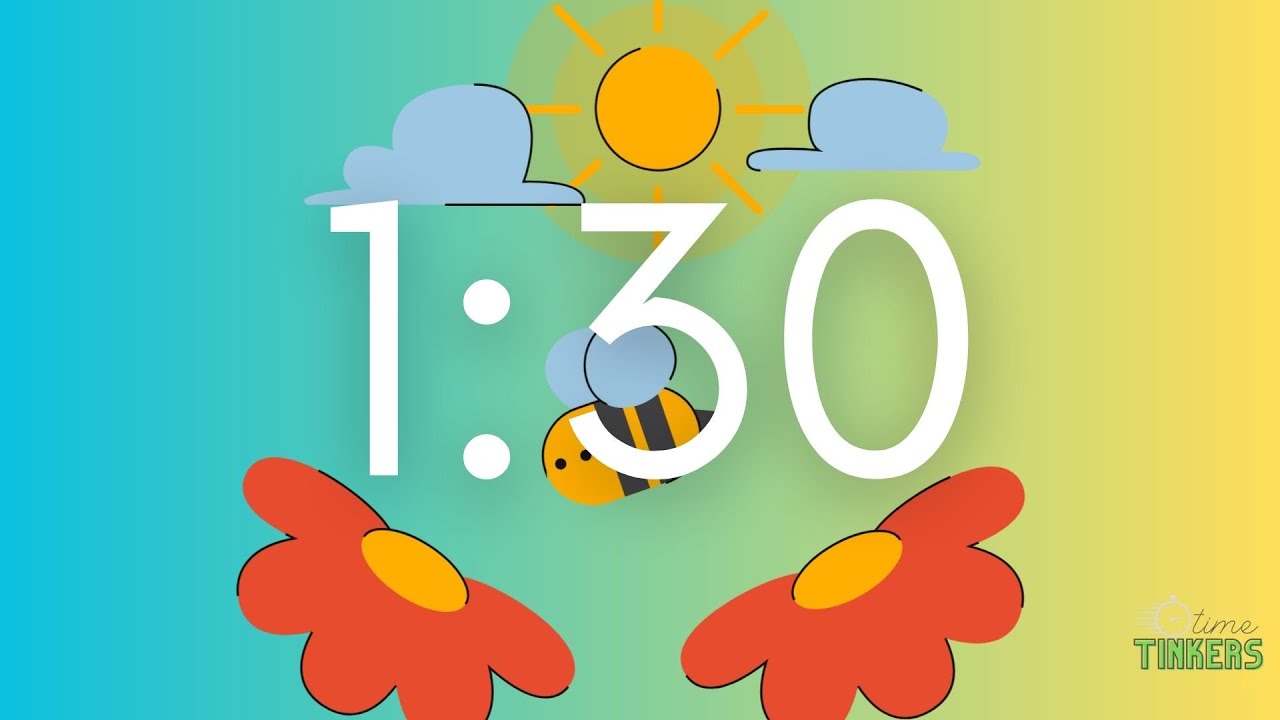90 SECOND 1.5 MINUTE BEE COUNTDOWN SILENT TIMER - ONE AND A HALF 1.5 ...