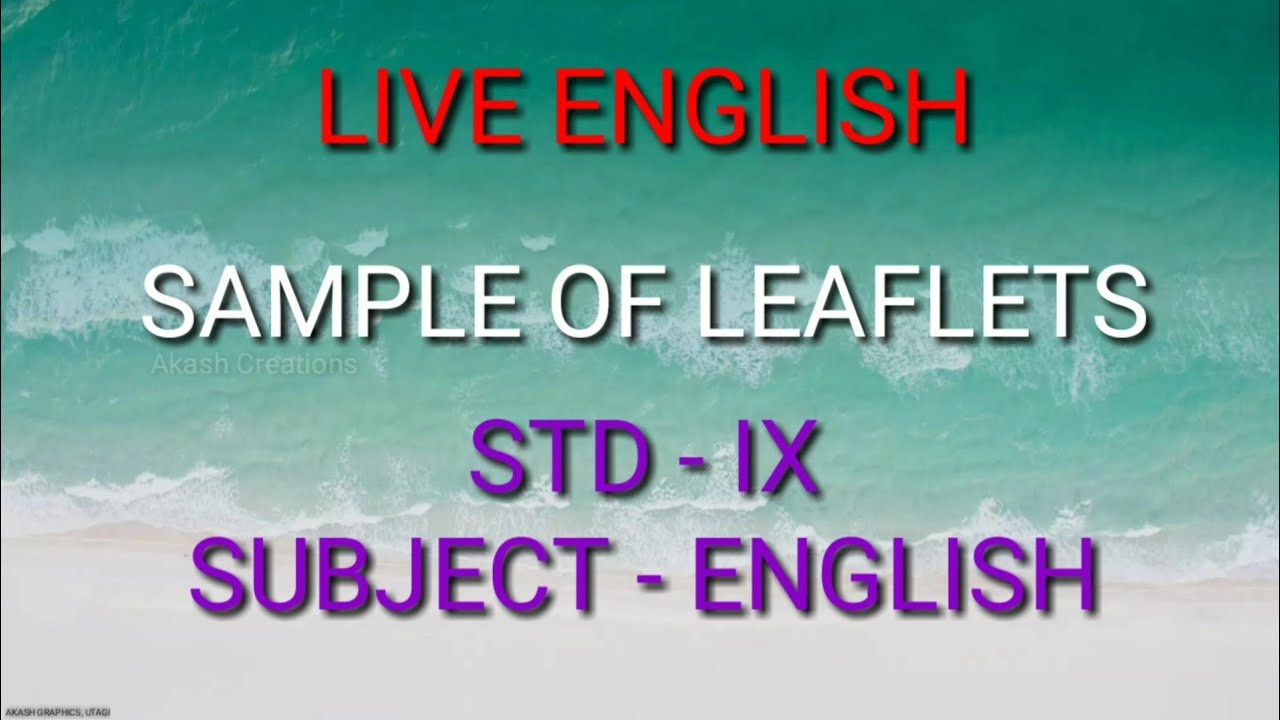 live-english-activity-leaflet-writing-ix-standard-youtube