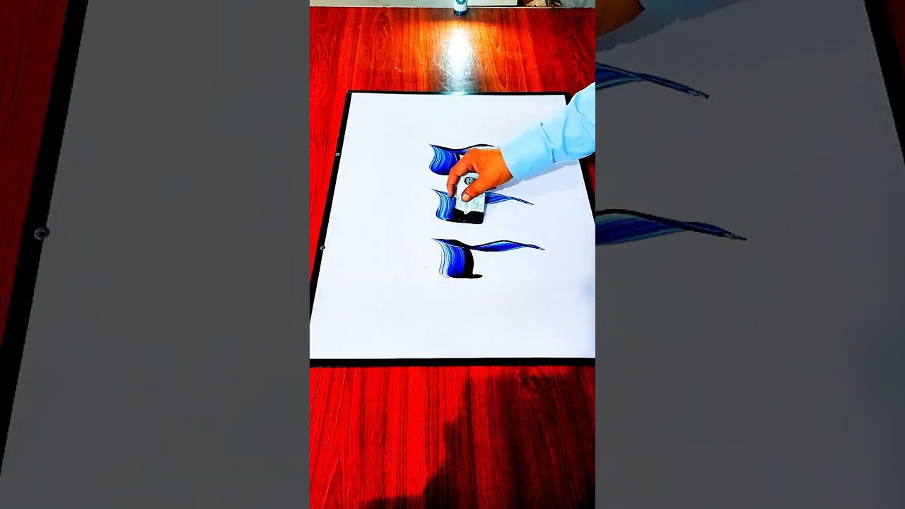 Allah Name With Blue Ink & ID Card 🤯💙 | Creative Arabic Art #Shorts