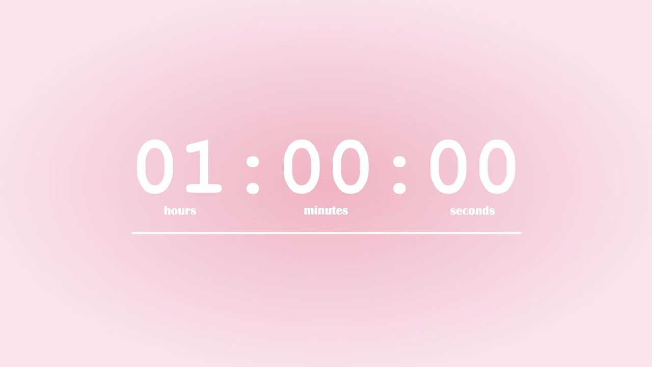 Countdown Clock Study 60 Minutes Countdown Study Timer with with Pink Aura β³π©· - YouTube