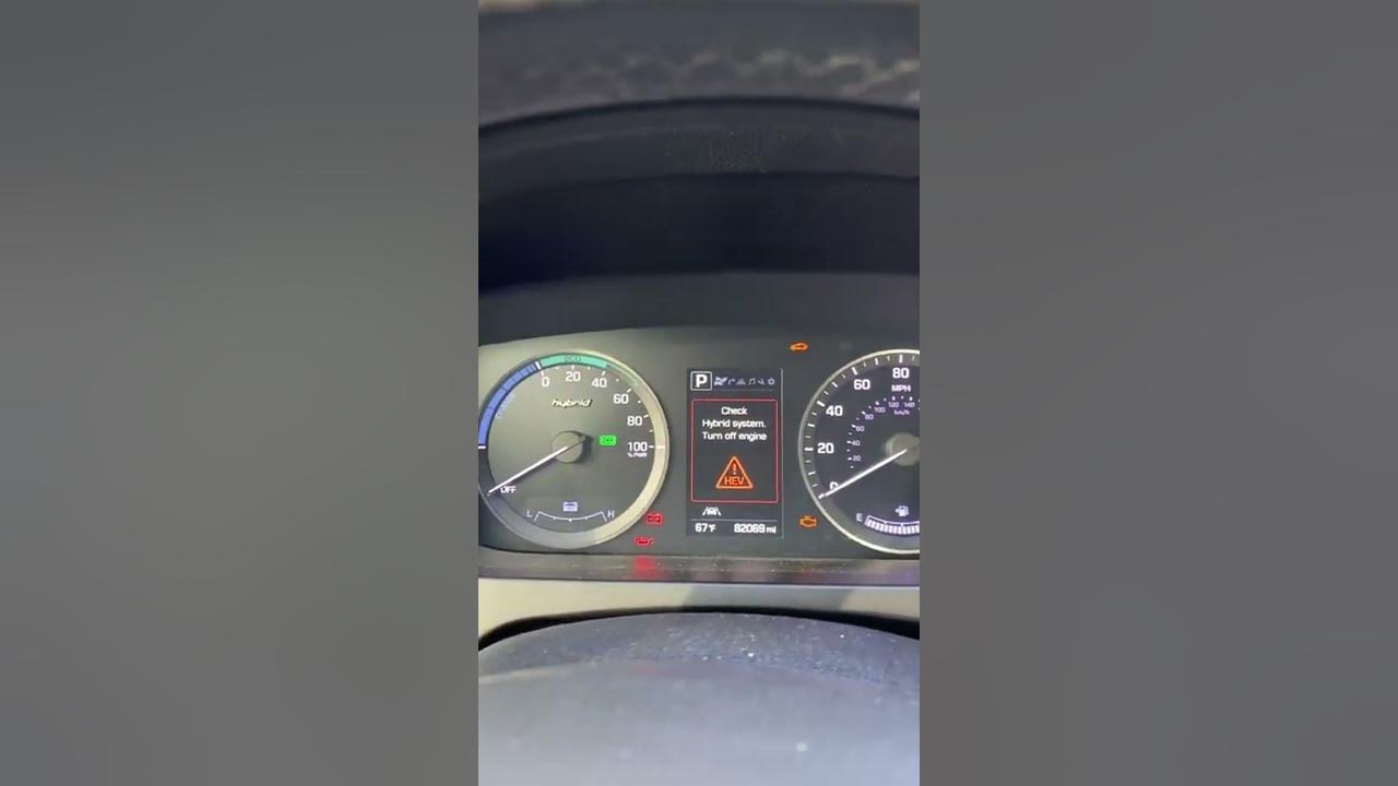 2017 Hyuandai Sonata Hybrid HEV warning light bell - YouTube