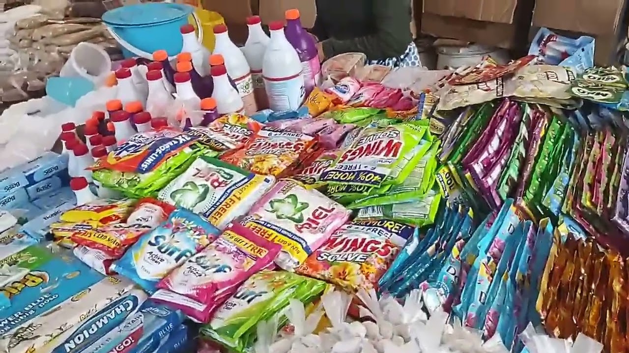 Getafe market a bucket and lots of local knives 
