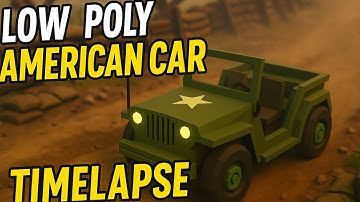 Modeling LOW POLY | American car | BLENDER TIMELAPSE