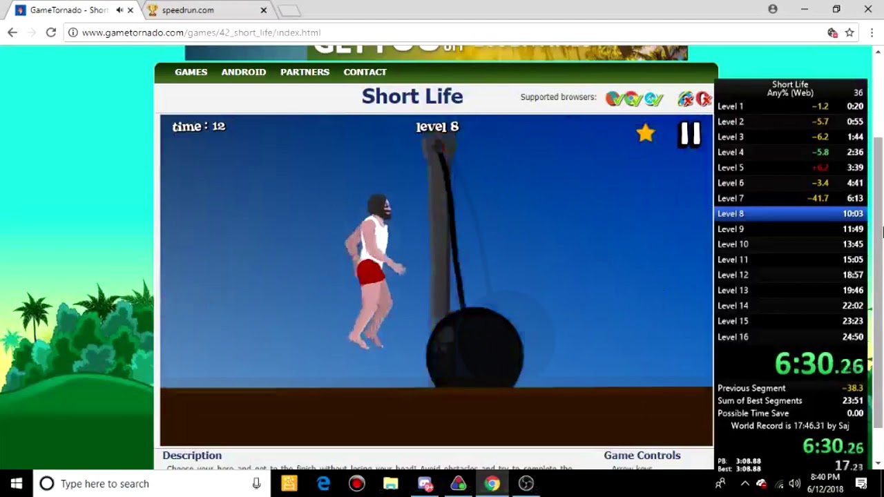 [Former World Record] Short Life Speedrun (