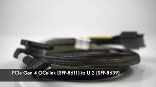 PCIe Gen 4 OCulink SFF 8611 to U 2 SFF 8639 Cable 150cm