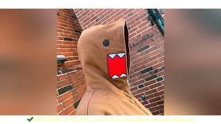 Domo kun Unisex Embroidered Jacket Long Sleeve Zipper Hooded Sweatshirt for Autumn Winter Cardigan