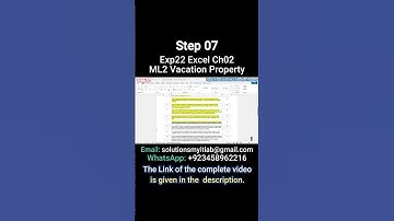 Step 07: Exp22 Excel Ch02 ML2 Vacation Property | Exp22_Excel_Ch02_ML2 - Vacation Property