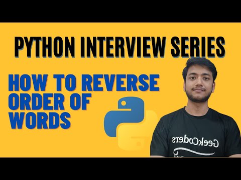 REVERSE ORDER OF WORDS |DATA ENGINEER| TOP MOST PYTHON INTERVIEW ...