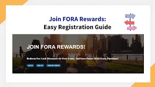 How to Register for FORA's Rewards Program