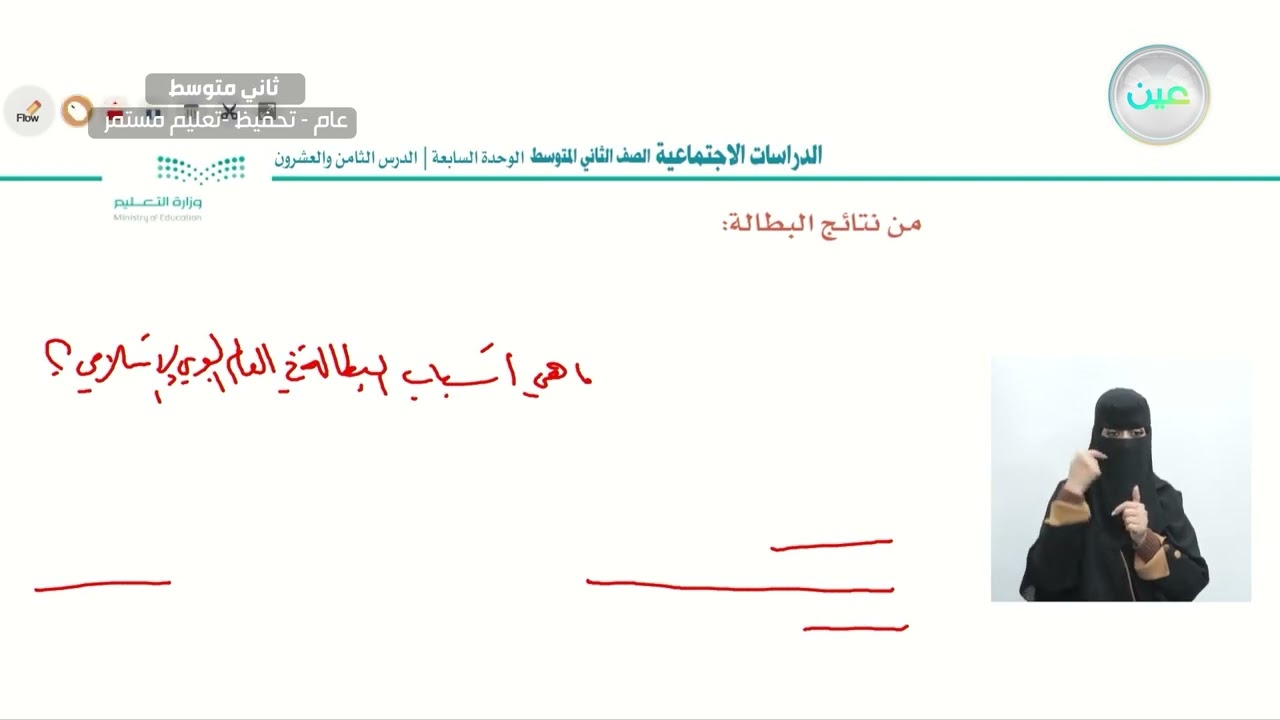 التحديات الاقتصادية والاجتماعية  البطالة 2 - الدراسات الاجتماعية - ثاني متوسط