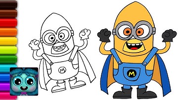 How To Draw Mega Minion Gus | Despicable Me 4 | Easy Draw And Color Mega Minion Gus