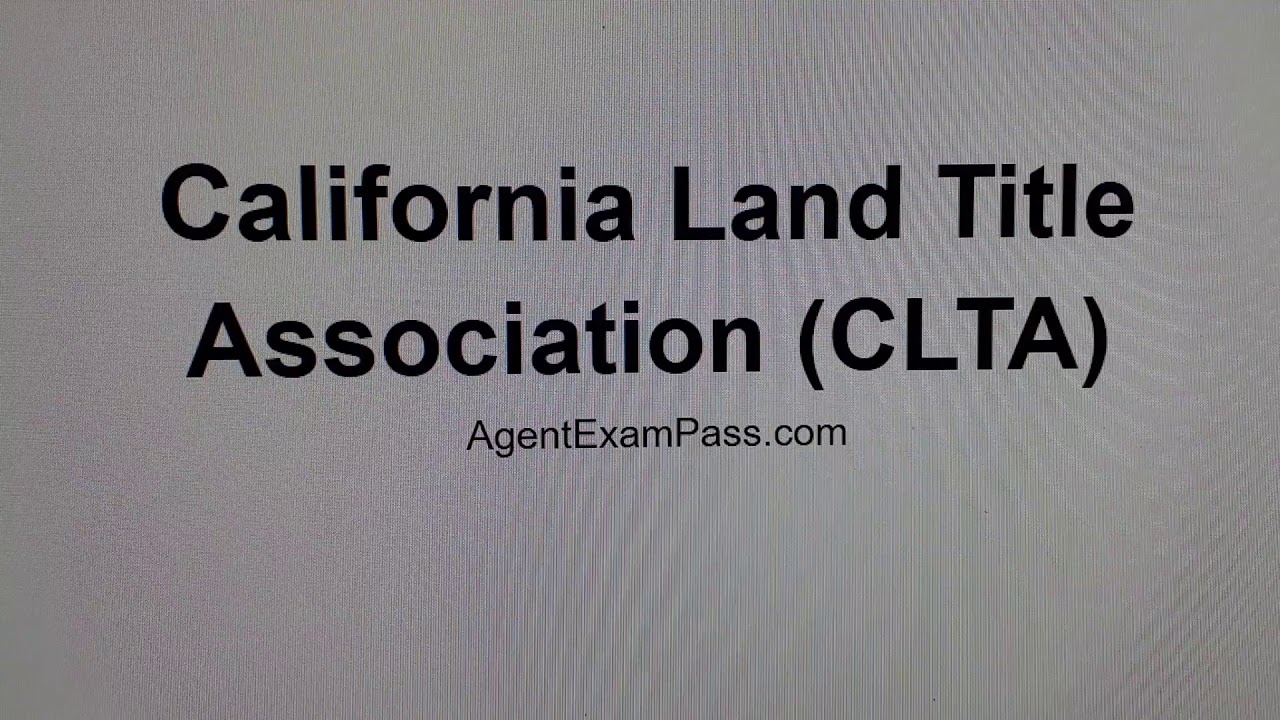 059 california land title association (clta) Free Real Estate License