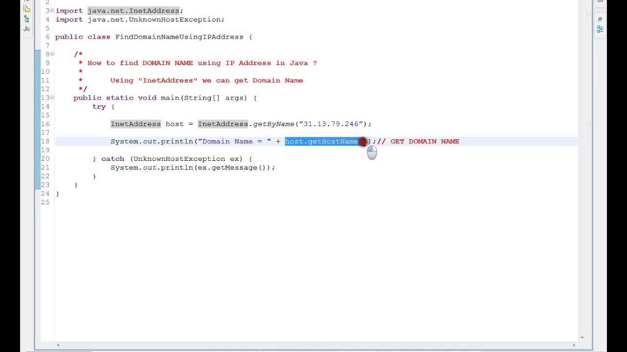 How to find domain. Address java