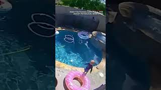 Dad rushes to save his 1-year-old who falls in pool