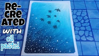 8 Baby TURTLES Under Sea Water | Easy Drawing with oil pastel | Step by step #11