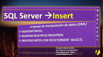 ¿Como se hace un Insert en SQL server?