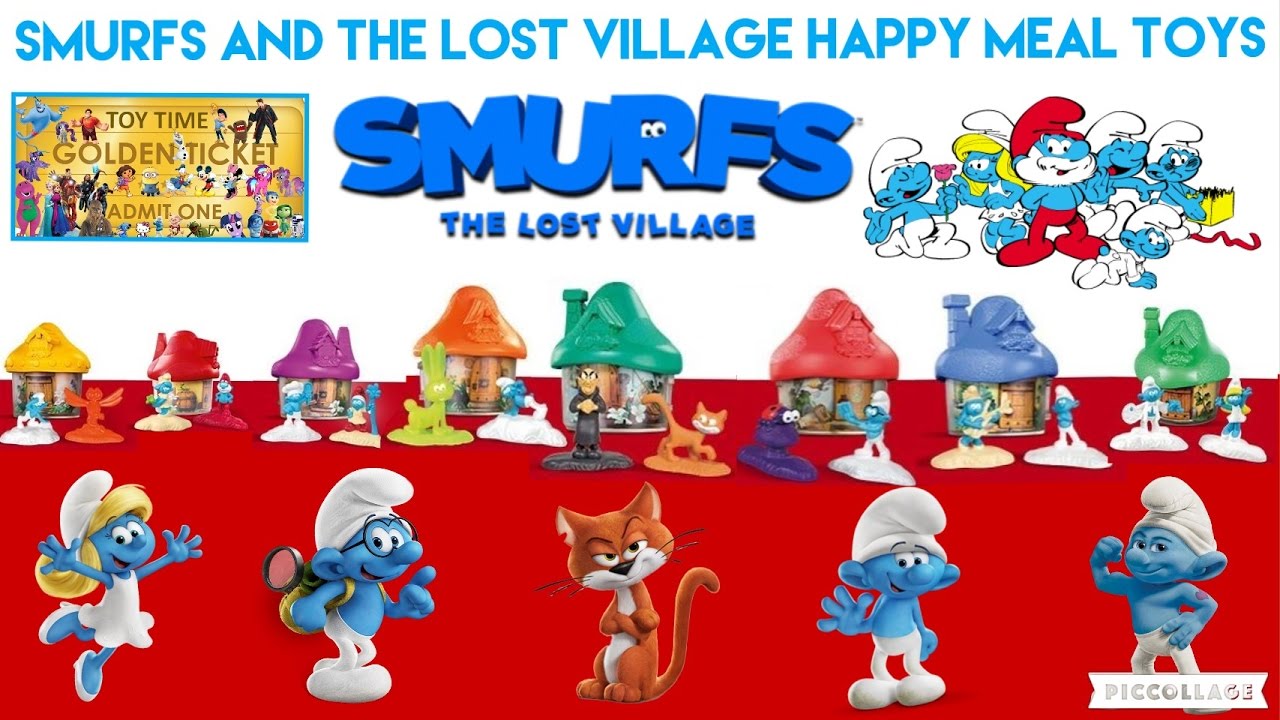 FULL Virtual Set of Smurfs and The Lost Village 2017 Happy Meal Toys Tickets To Toy Time mcdonalds phone number