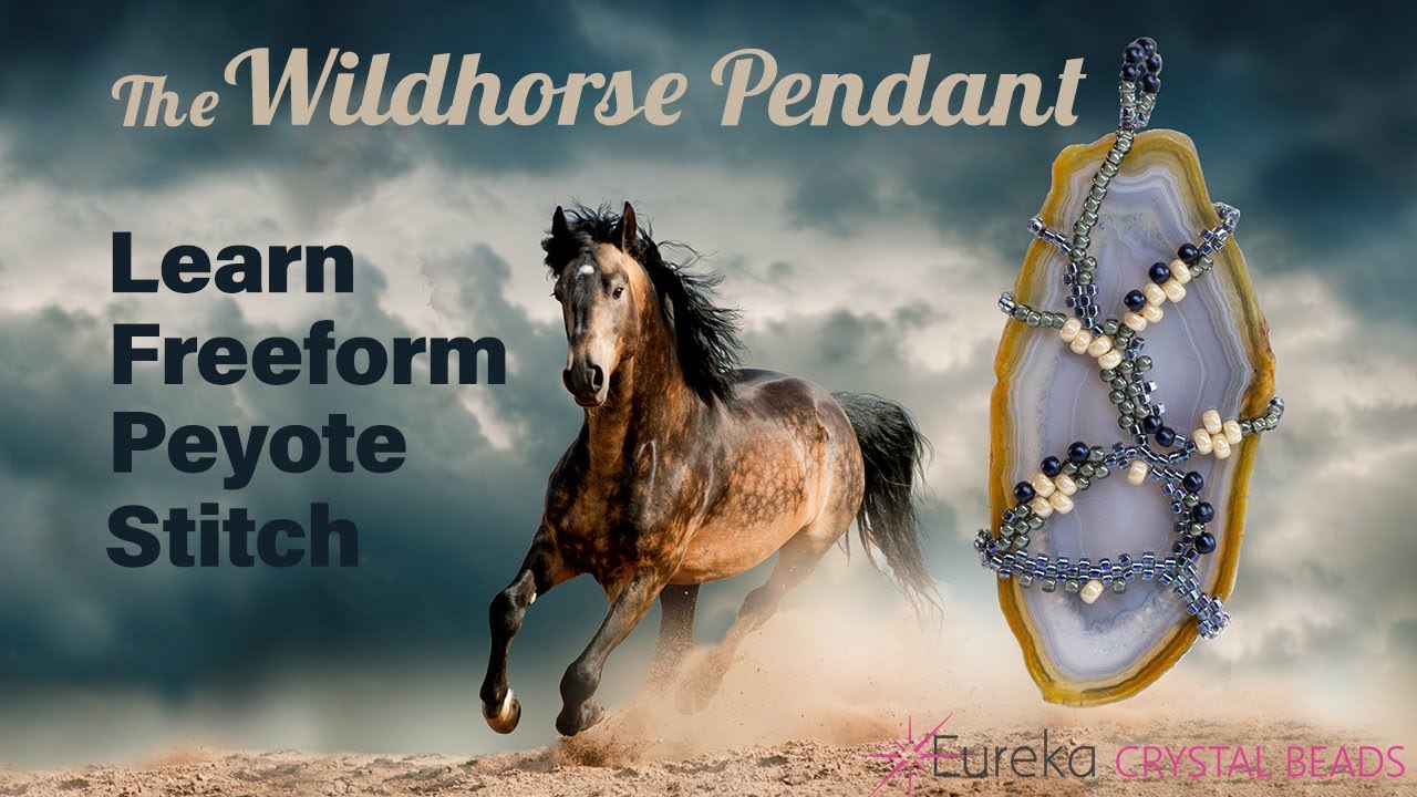 How to make a free-form peyote pendant with an agate slice! Free beading tutorial video.
