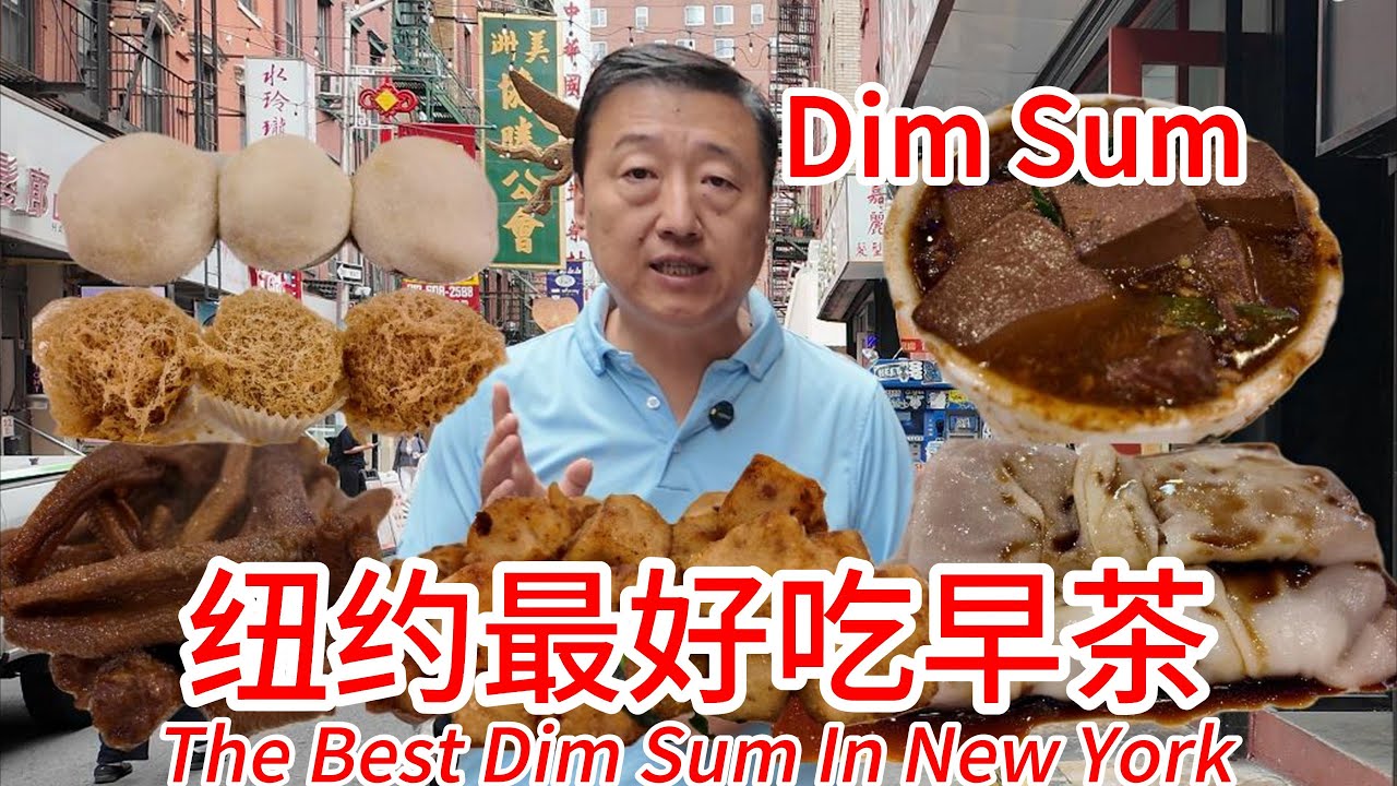 纽约唐人街最好吃早茶点心Dim Sum，披露街喜运来大酒家，点心品种多味道正宗好吃，氛围感十足好似穿越回老广州老香港，价格正常不贵，冰皮榴莲超级推荐，卤鸭掌猪红蜂巢炸芋角牛肉肠粉炒萝卜糕