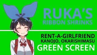 Ruka's ribbon shrinks (GREEN SCREEN) [Kanojo, Okarishimasu / Rent-a-Girlfriend]