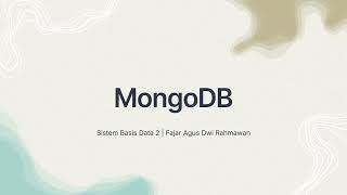 Pertemuan 7 SBD2 | MongoDB