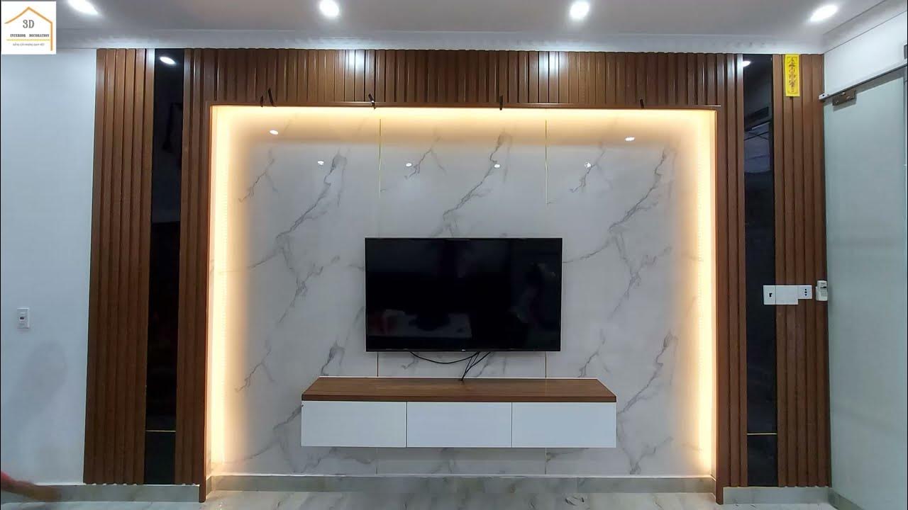7. Cách bố trí bức vách tivi trong phòng khách
