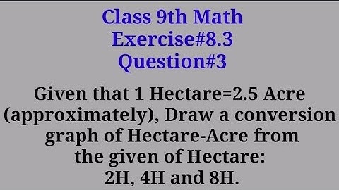 Draw a conversion graph of Hectare-Acre from the given values of Hectare || Qazi Math Academy
