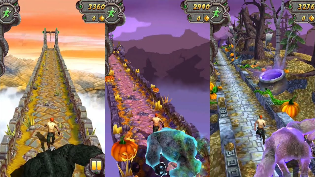Temple Run 2 HALLOWEEN MAPS  Haunted Harvest VS Spooky Summit VS