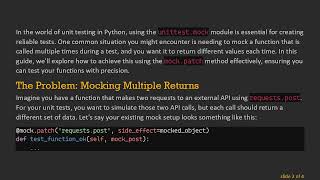 How to Use unittest.mock.patch for Multiple Returns in Python Testing