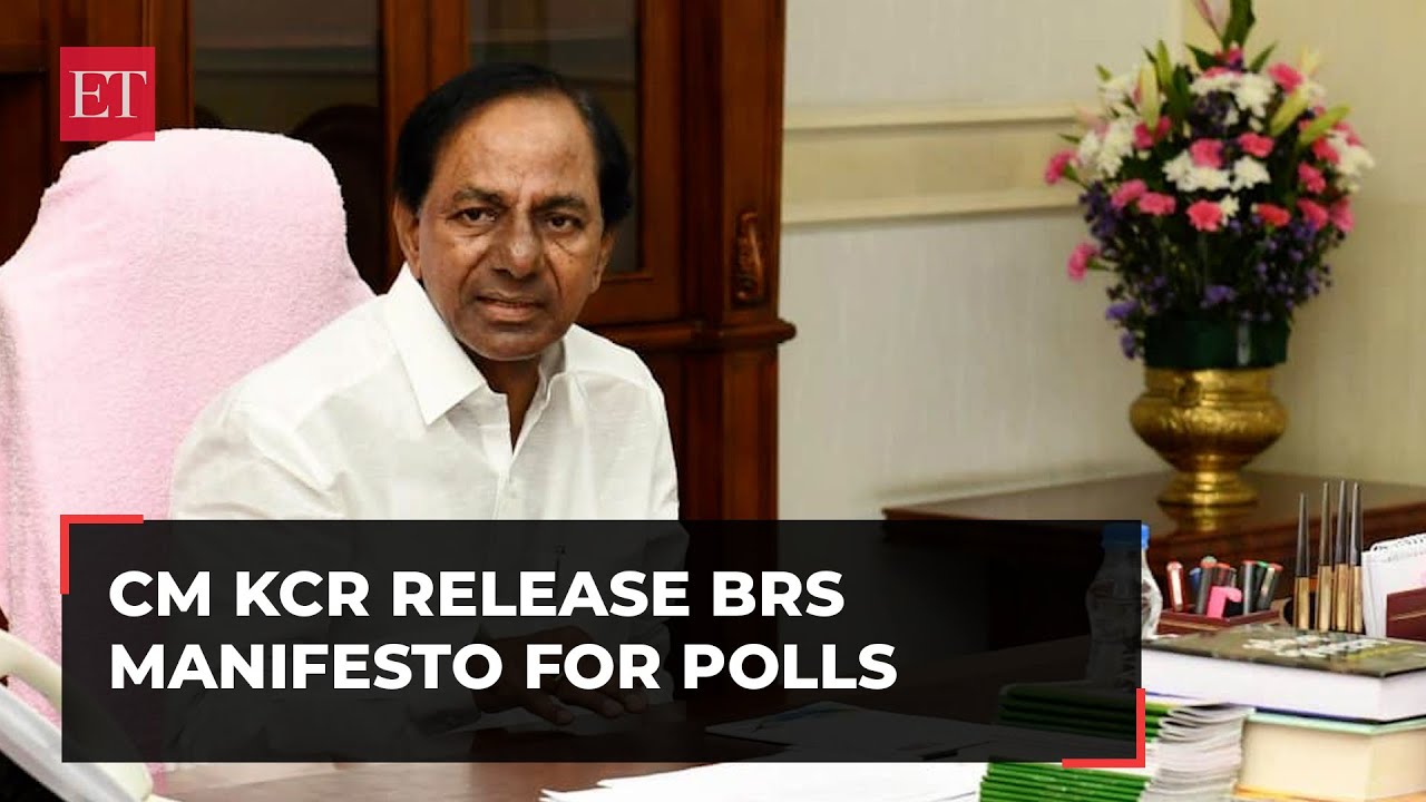 Telangana Elections 2023 CM KCR releases BRS manifesto for polls