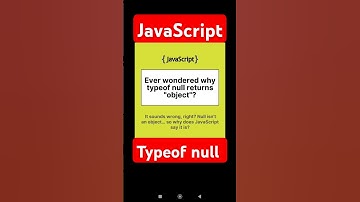 Why typeof null is "object" in JavaScript? 🤔 #shorts #javascript