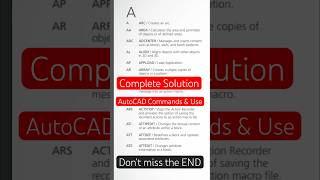 ✅Complete AutoCAD Commands, Shortcuts & use | ⚡️Best AutoCAD Tutorial #shorts #viral #autocad screenshot 3