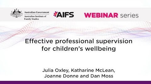 Effective professional supervision for children