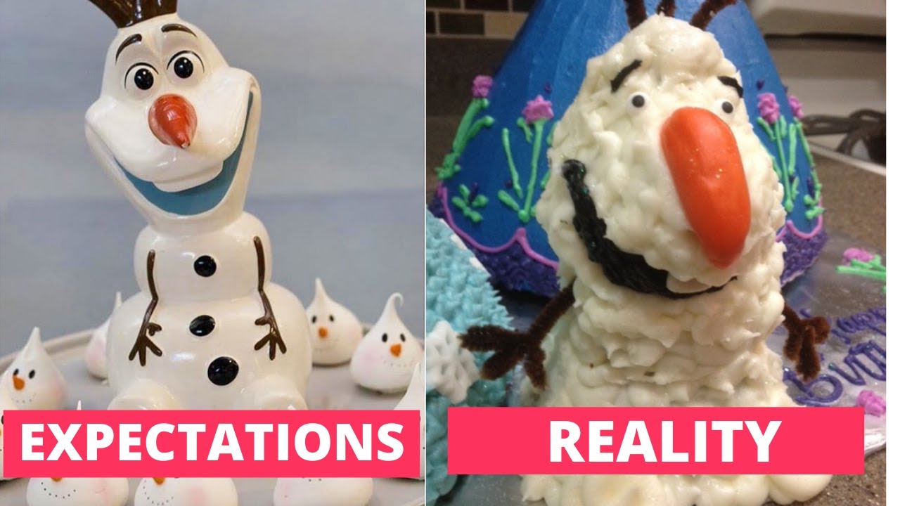 Olaf From Frozen Melted Funniest Disney Cake Fails Expectations vs