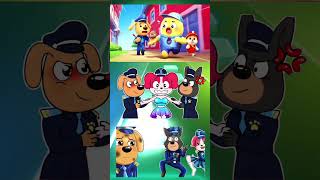 SHERIFF LABRADOR EXE vs DOBIE EXE vs SHERIFF PAPILLON EXE x Coffin Dance | #4732 Tiles Hop #shorts