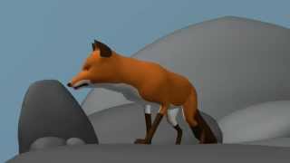 3D Animated Fox Running Down Rocks screenshot 3