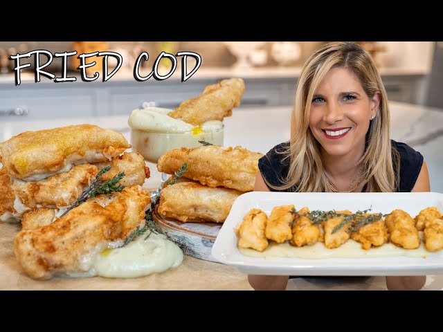 Delicious Fried Cod With Mashed Potato Garlic Dip 