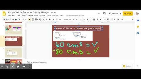volume of prism triangualr base    Google Slides