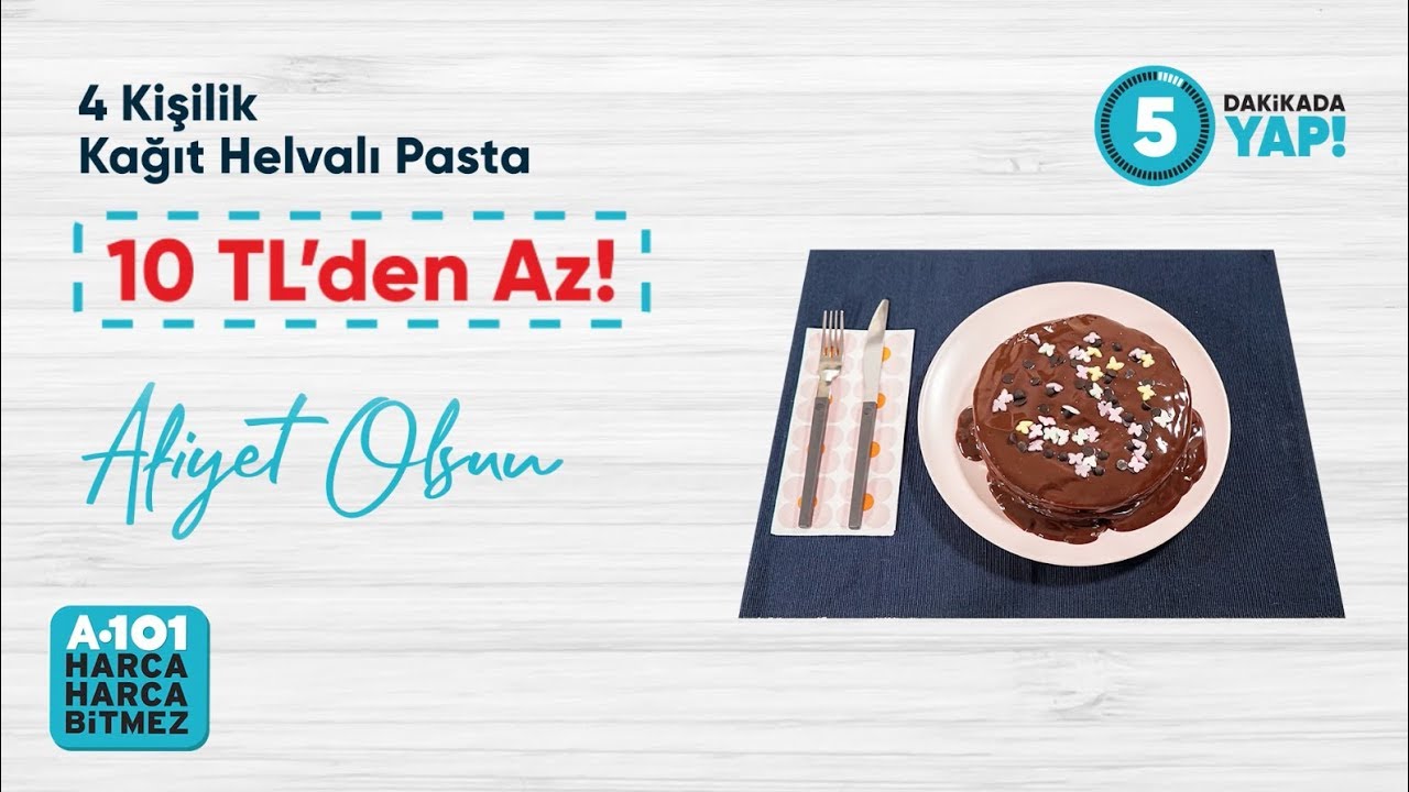 En Ucuz Kağıt Helvalı Pasta Tarifi A101 YouTube