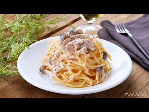 【鮭のクリームパスタ】鮭フレークを使えば手軽！レンジで完結するお手軽鮭クリームパスタ♪｜macaroni（マカロニ）