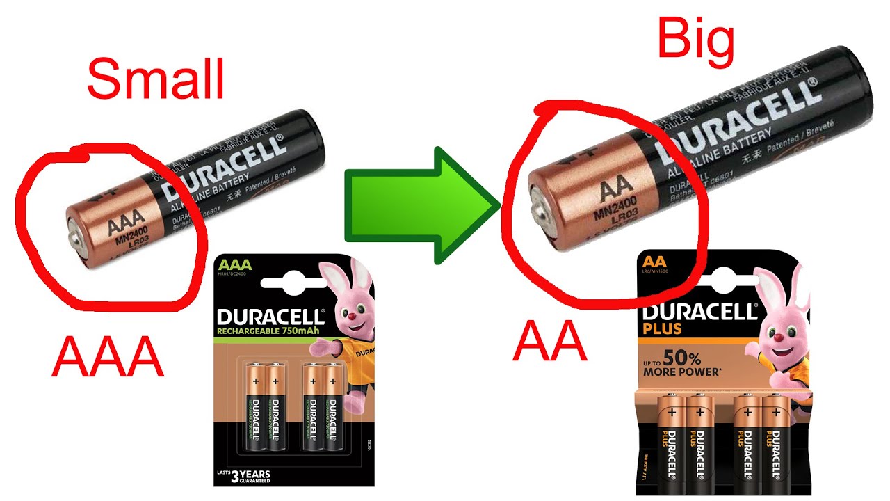 How To Use AAA Batteries Instead Of AA Battery Life Hacks YouTube How To Use AAA Batteries Instead Of AA Battery Life Hacks YouTube