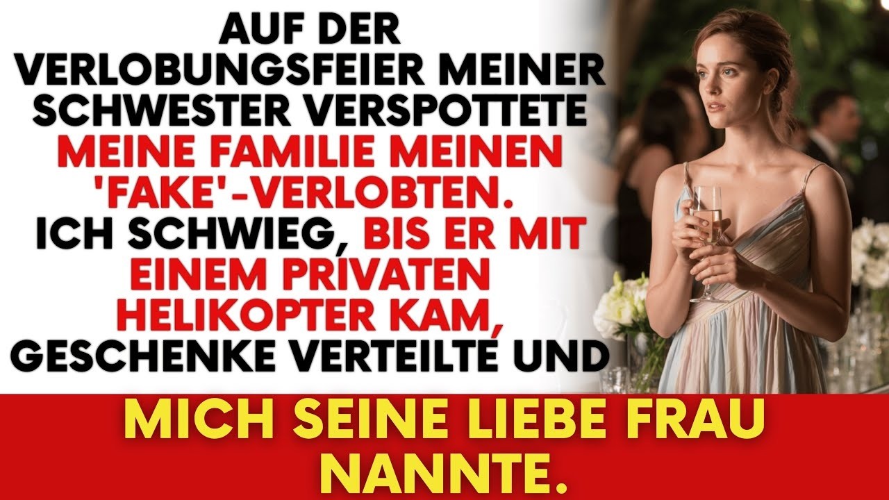 Bei der Verlobung meiner Schwester, verhöhnte meine Fam meinen 'Fake' Verlobten;bis er per Heli k