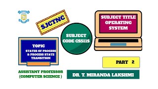 SJCTNC-CS511S-OPERATING SYSTEM - UNIT II - PROCESS MANAGEMENT-STATES OF PROCESS & PROCESS TRANSITION